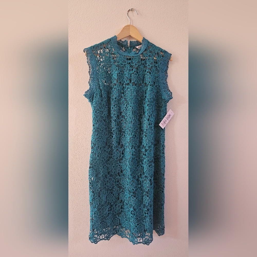 Nanette Lepore Teal Lace Mini Dress